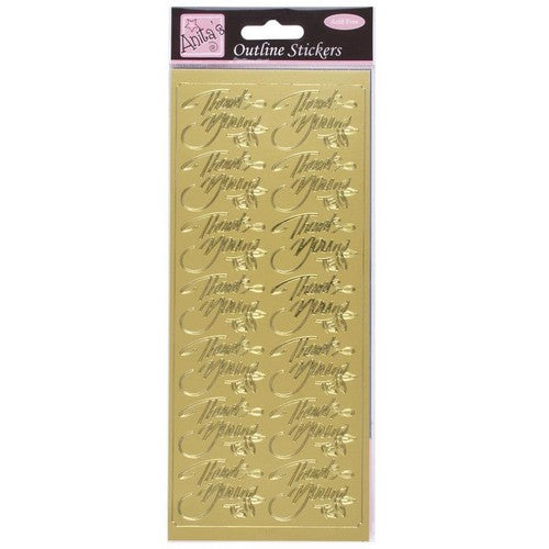 Outline Stickers - Elegant Thank You - Gold (ANT 8101216)