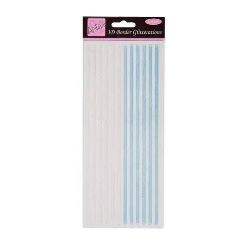 Anita's Glitterations 3D Border - White & Pale Blue (ANT 8182903 ) - Printable Heaven