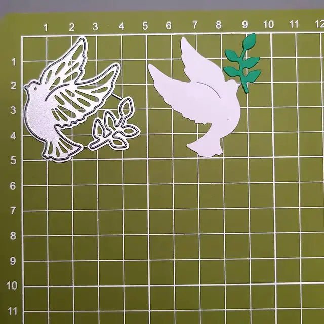 Printable Heaven Small Cutting Die - Dove and Leaf (2pcs) (A028) - Printable Heaven