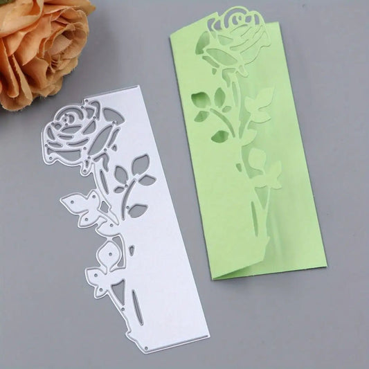 Printable Heaven Large Cutting Die Card Front Single Flower edge (B076) - Printable Heaven