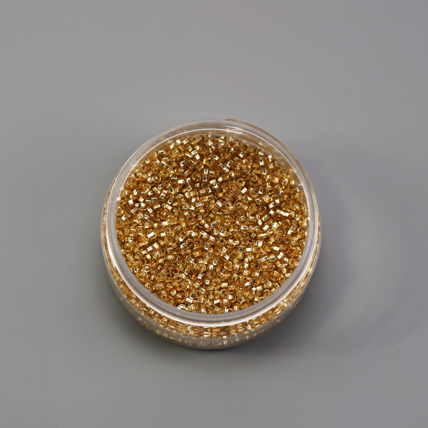 2mm Clear/Gold Lined Glass Seed Beads