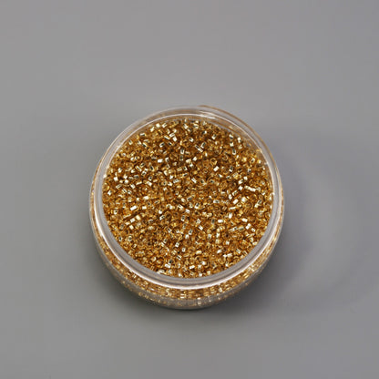 2mm Clear/Gold Lined Glass Seed Beads