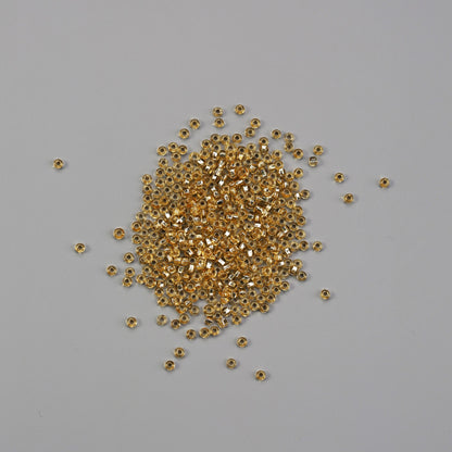 2mm Clear/Gold Lined Glass Seed Beads