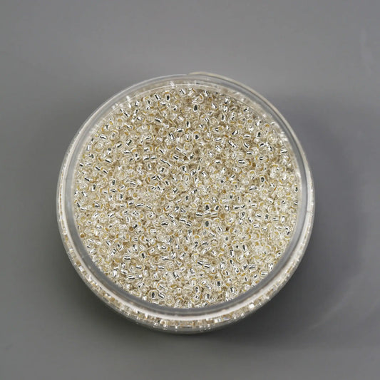 2mm Clear/Silver Lined Glass Seed Beads - Printable Heaven