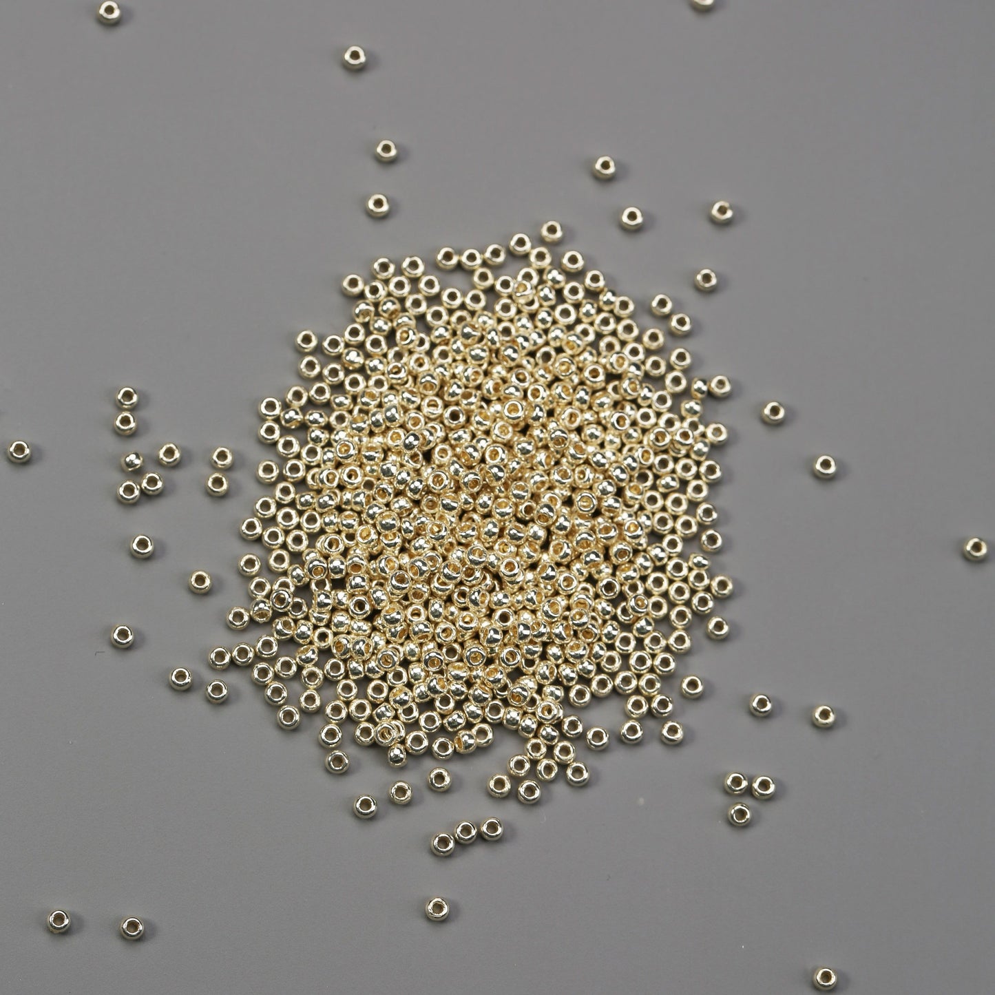 2mm Silver Glass Seed Beads