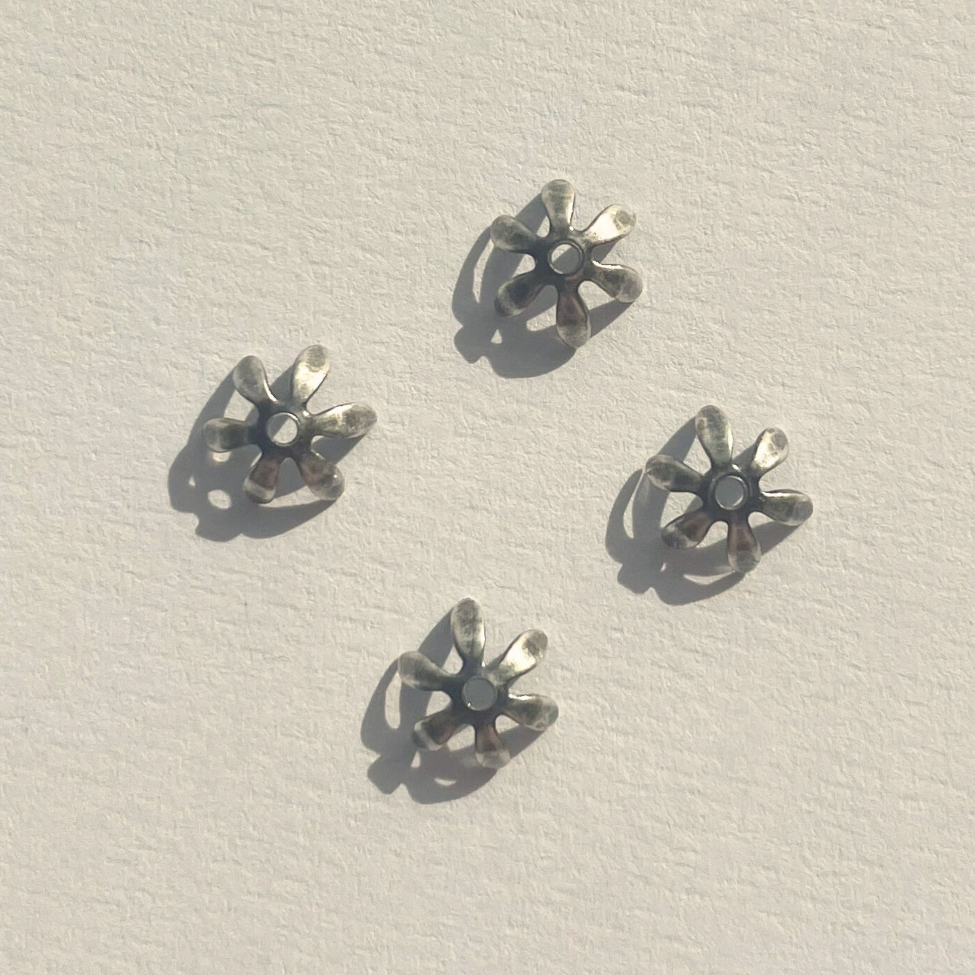 Trinity Brass 6mm Pewter Small Petal Bead Cap (12pcs) (BCP115 - AS) - Printable Heaven