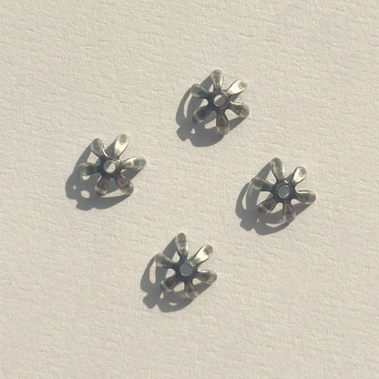 Trinity Brass 6mm Pewter Small Petal Bead Cap (12pcs) (BCP115 - AS) - Printable Heaven