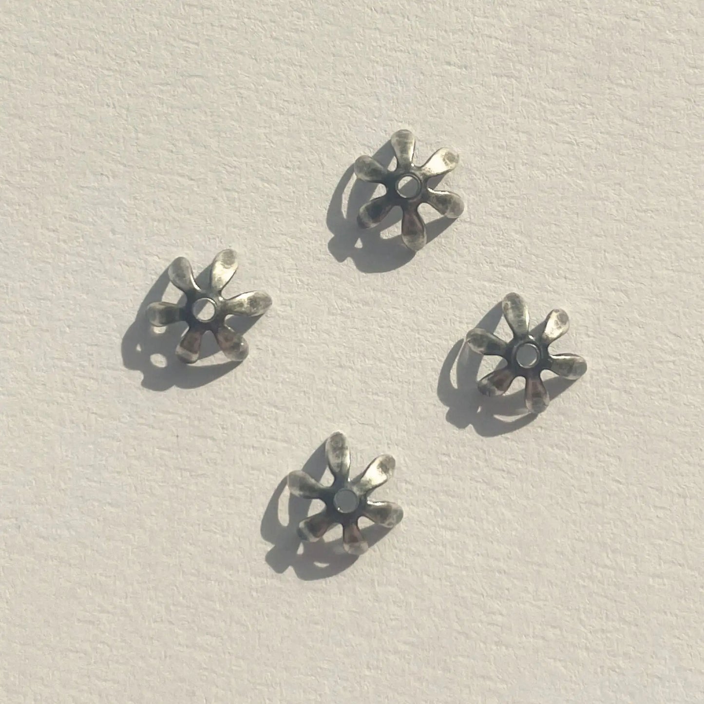 Trinity Brass 6mm Pewter Small Petal Bead Cap (12pcs) (BCP115-AS) - Printable Heaven