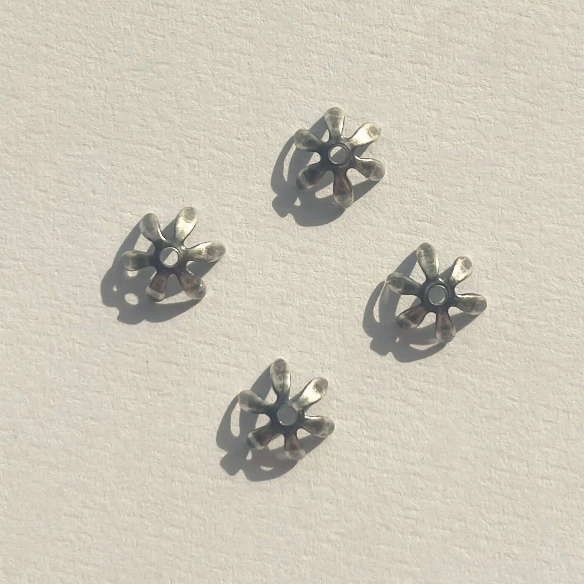 Trinity Brass 6mm Pewter Small Petal Bead Cap (12pcs) (BCP115-AS) - Printable Heaven