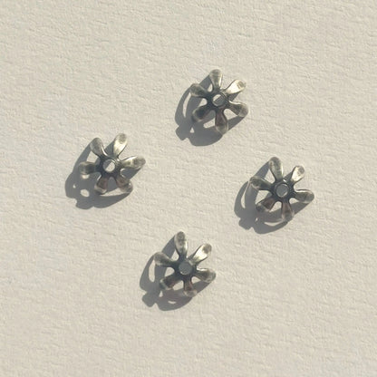 Trinity Brass 6mm Pewter Small Petal Bead Cap (12pcs) (BCP115-AS) - Printable Heaven