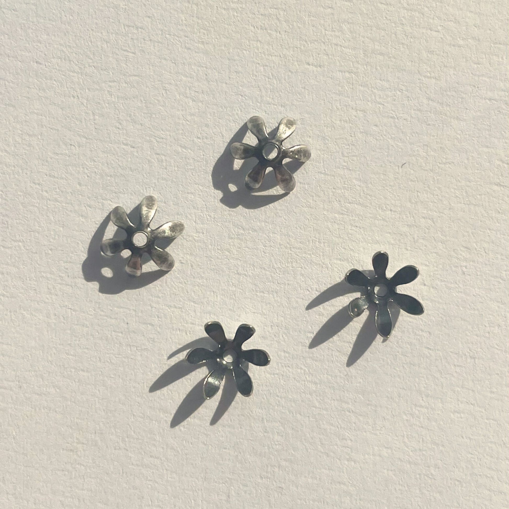 Trinity Brass 6mm Pewter Small Petal Bead Cap (12pcs) (BCP115 - AS) - Printable Heaven