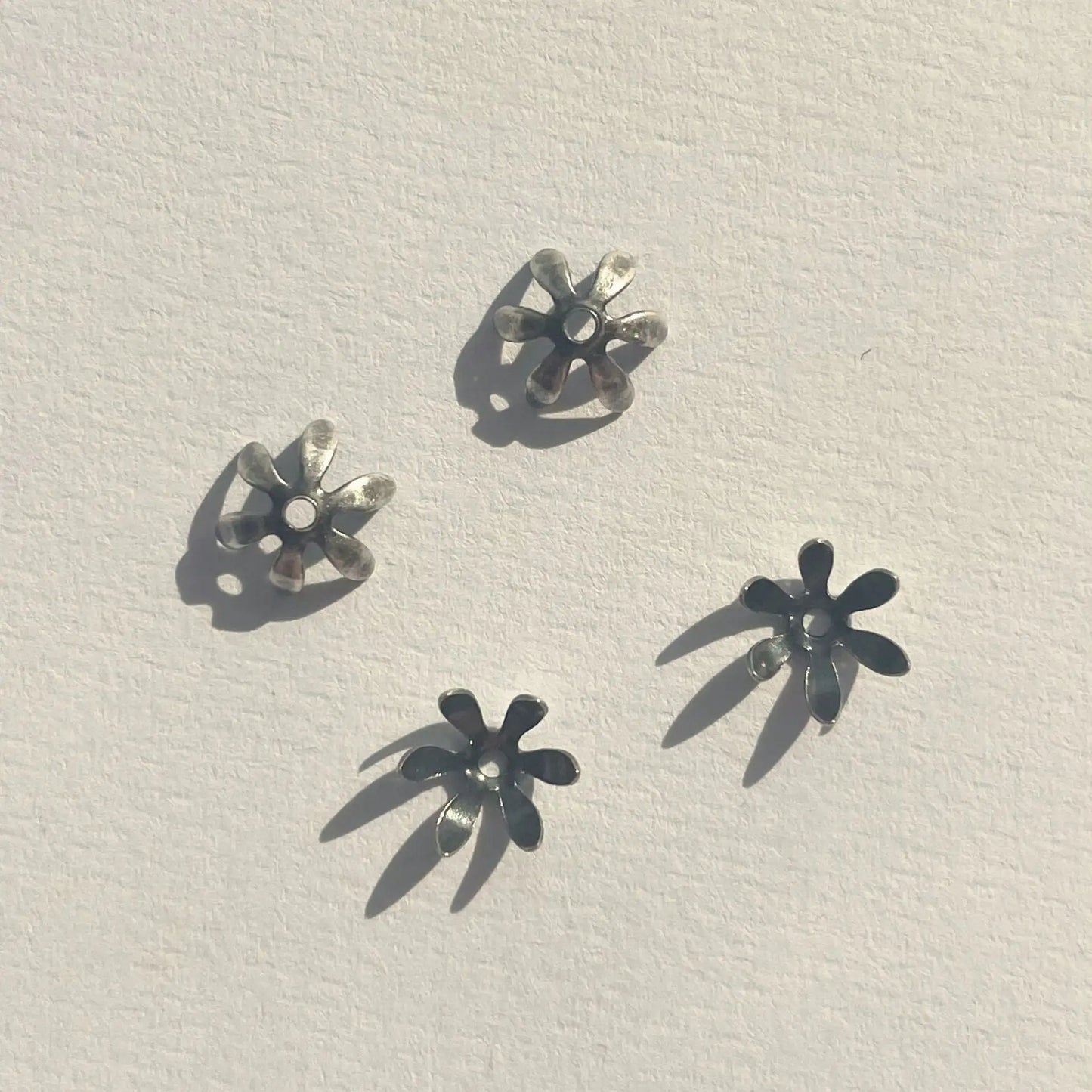 Trinity Brass 6mm Pewter Small Petal Bead Cap (12pcs) (BCP115-AS) - Printable Heaven