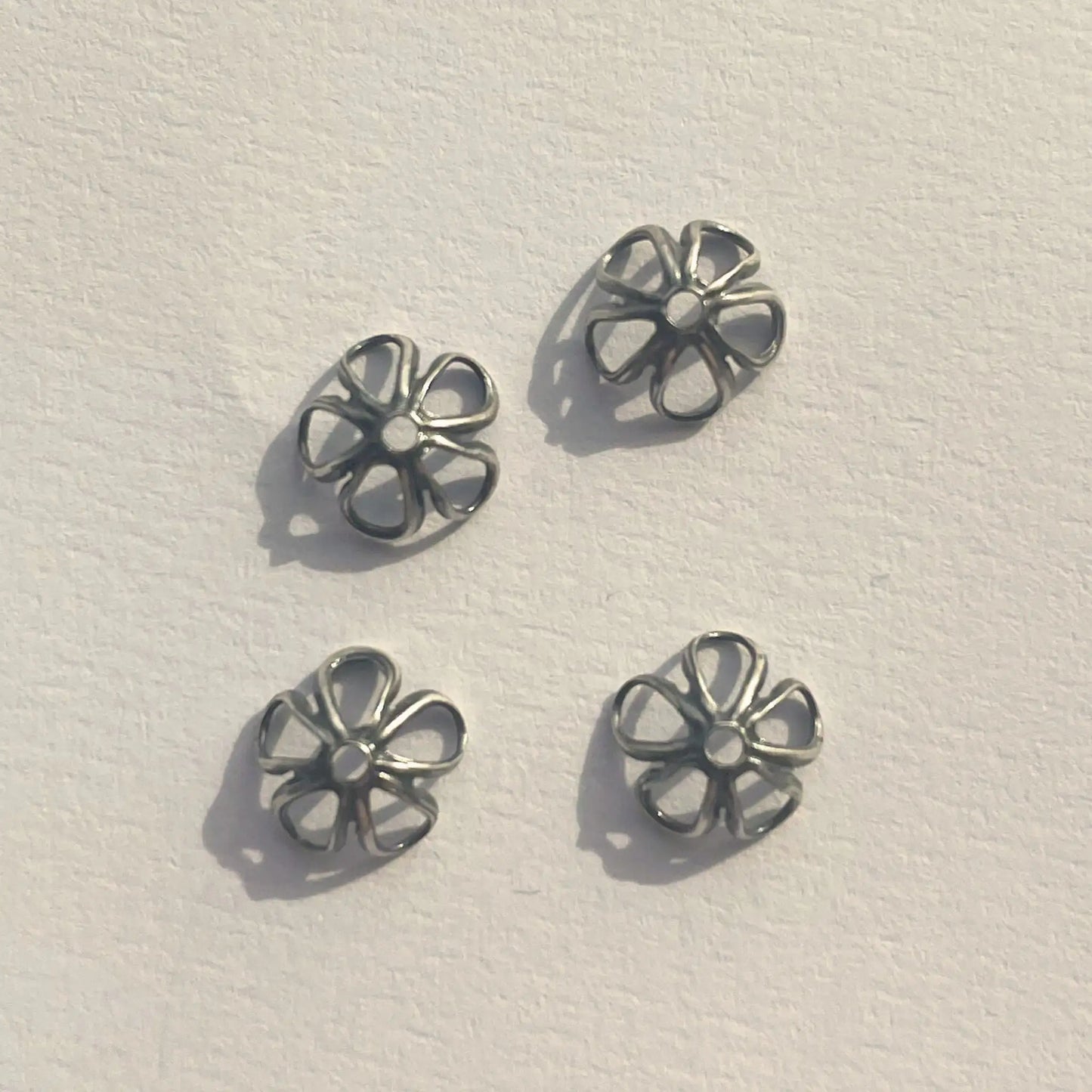 Trinity Brass 6mm Pewter Open Petal Bead Cap (12pcs) (BCP127-AS) - Printable Heaven