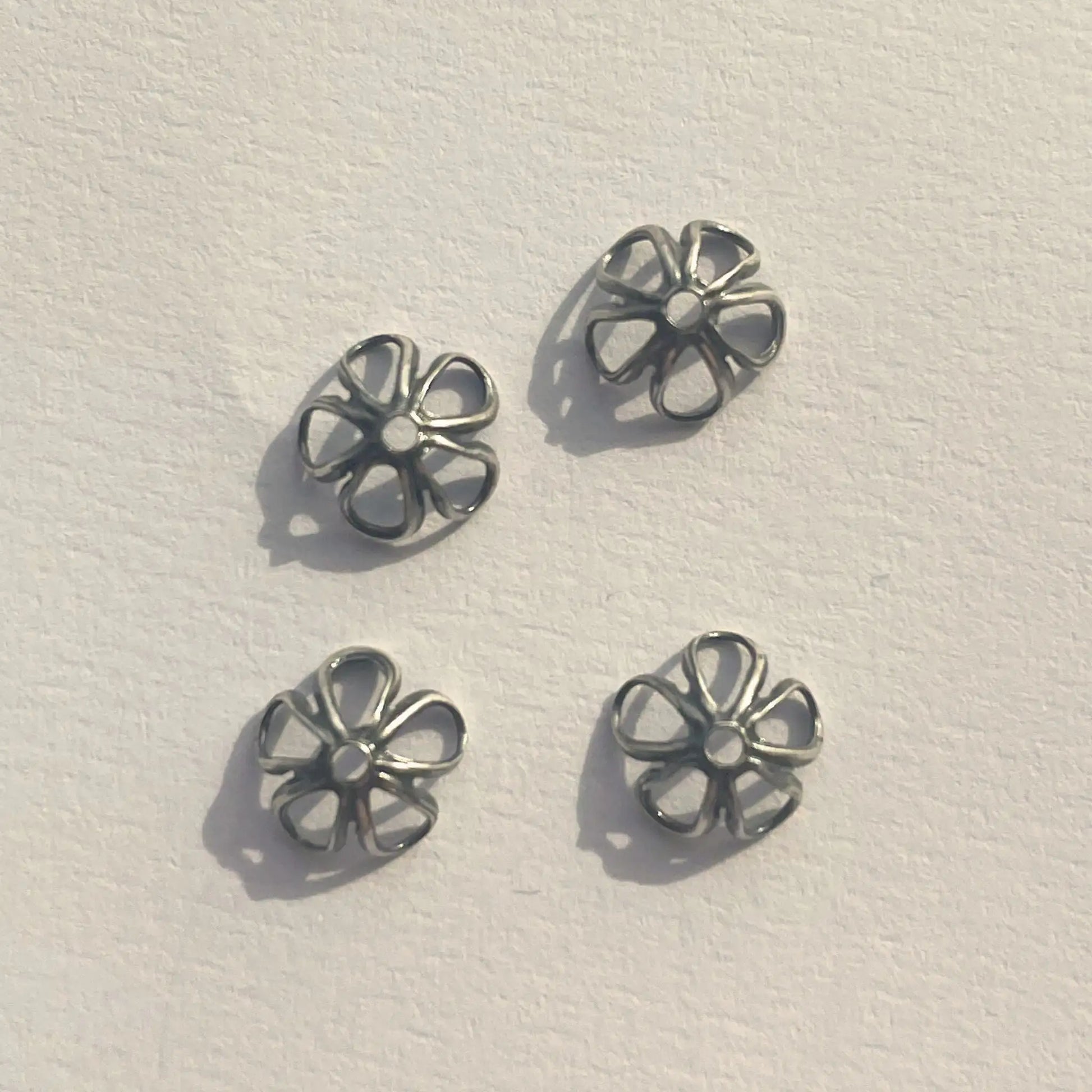 Trinity Brass 6mm Pewter Open Petal Bead Cap (12pcs) (BCP127-AS) - Printable Heaven