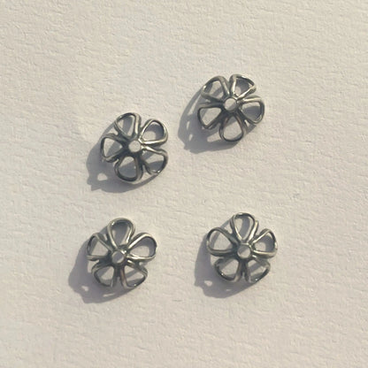 Trinity Brass 6mm Pewter Open Petal Bead Cap (12pcs) (BCP127-AS) - Printable Heaven