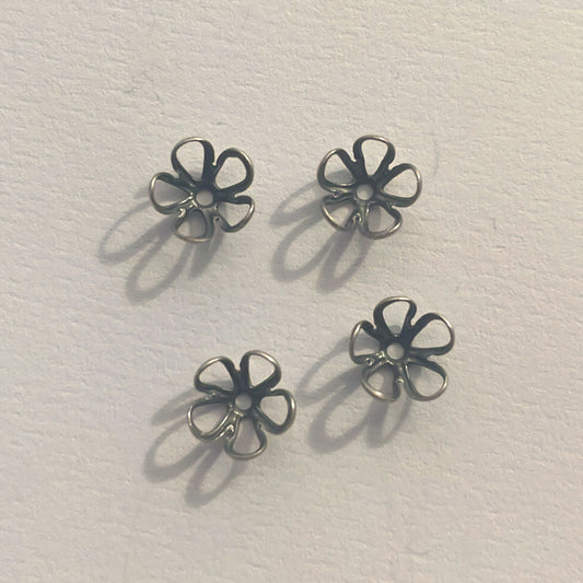 Trinity Brass 6mm Pewter Open Petal Bead Cap (12pcs) (BCP127-AS)