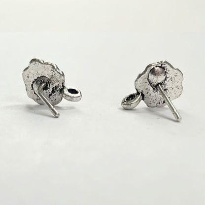 Firemountain Pewter Rose Earring Stud 8x7mm (10 Pairs) (9422FY) - Printable Heaven