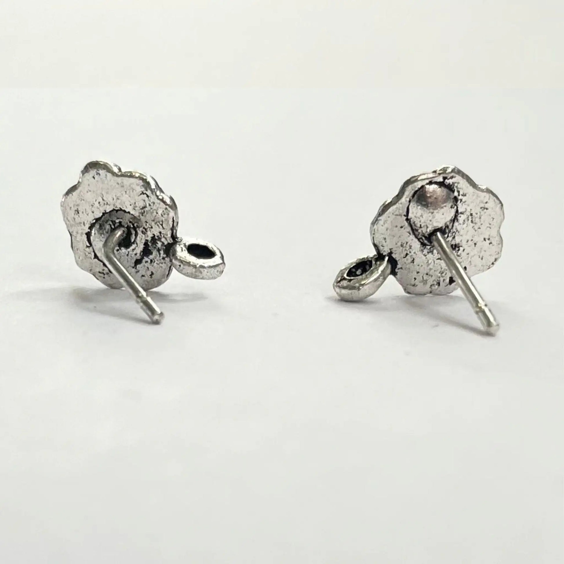 Firemountain Pewter Rose Earring Stud 8x7mm (10 Pairs) (9422FY) - Printable Heaven