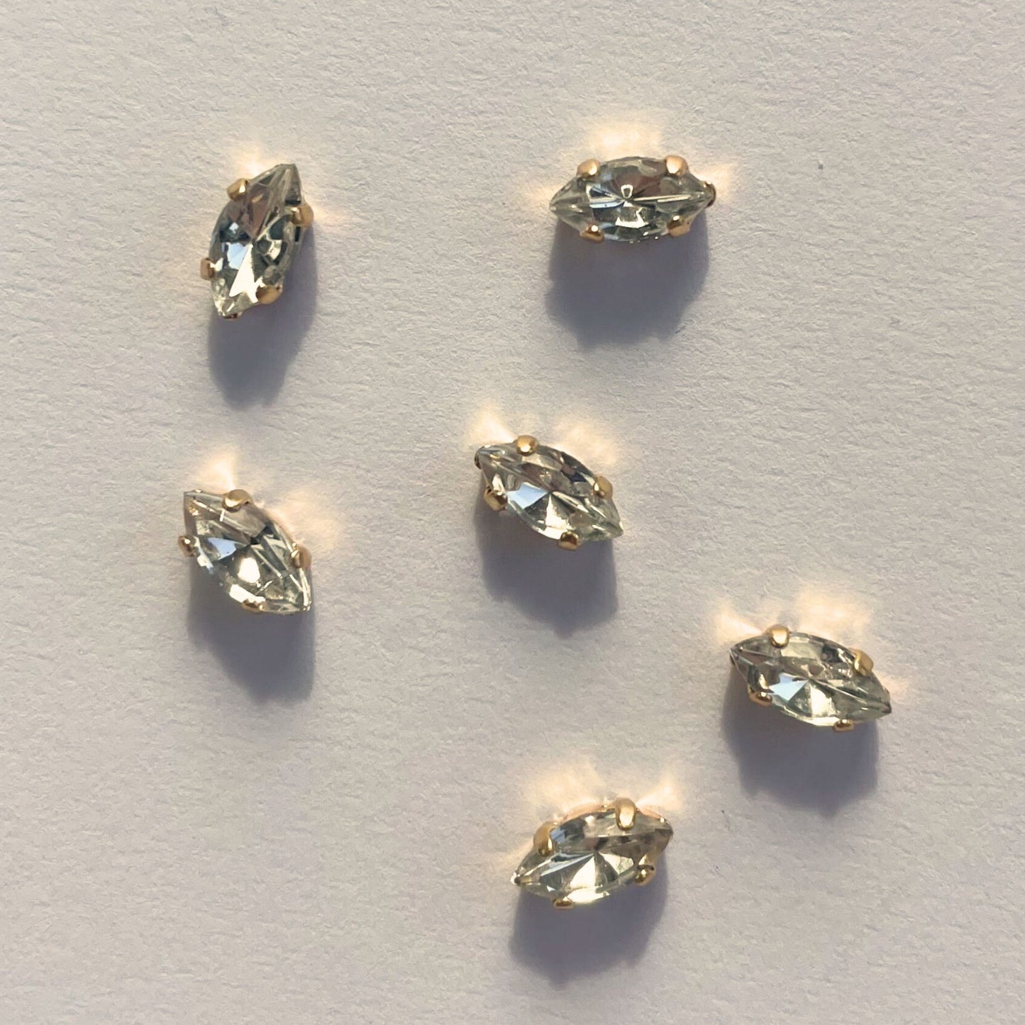 Swarovski 4228 8x4 Crystal/Gold Setting Navettes (10pcs) (S42288X4GCRY)