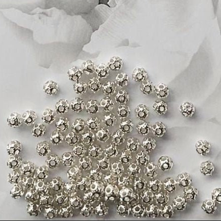 4mm Silver Filigree Balls (100pcs) - Printable Heaven