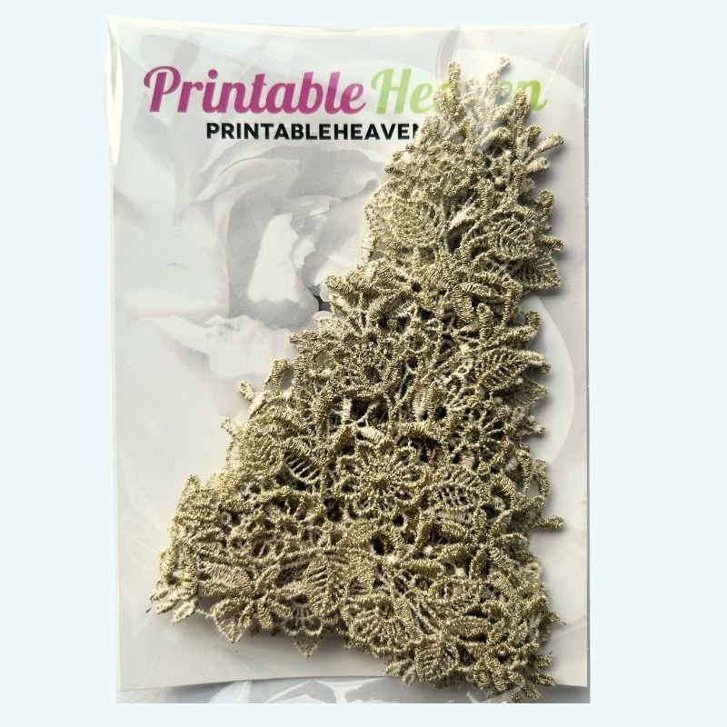 Gold Lace Edging - Flowers & Leaves (RT10984G) - Printable Heaven