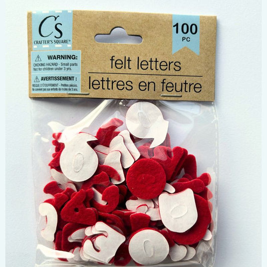Felt Letter Stickers (100 pcs) Red - Printable Heaven
