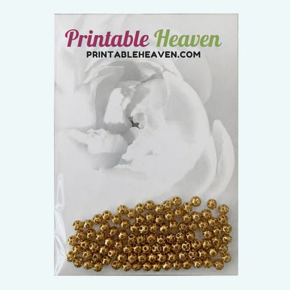 4mm Gold Plated Filigree Balls (100pcs) - Printable Heaven