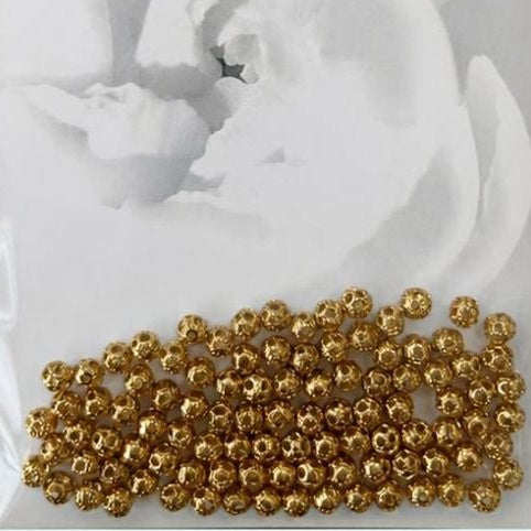 4mm Gold Plated Filigree Balls (100pcs) - Printable Heaven