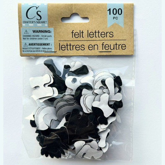 Felt Letter Stickers (100 pcs) Black - Printable Heaven