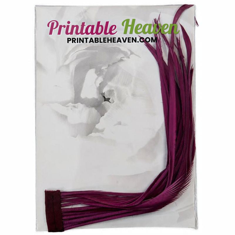 Stripped Coque Feathers in Indigo consisting of a cluster of long, dark purple feathers attached to a small band inside a clear plastic package.