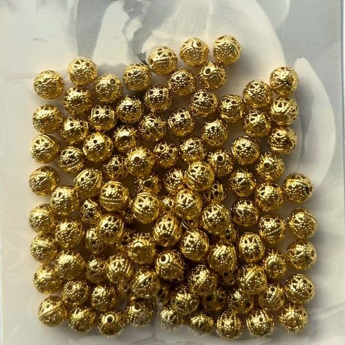 6mm Gold Plated Filigree Balls (100pcs) - Printable Heaven