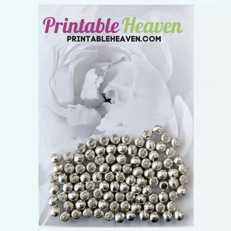5mm Silver Plated Beads (100pcs) - Printable Heaven