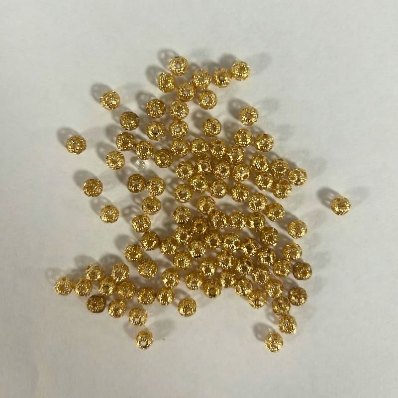 4mm Gold Plated Filigree Balls (100pcs) - Printable Heaven