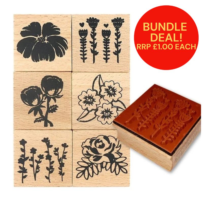 Dovecraft Wooden Stamp Bundle, Flowers - 6 Stamps (DCWDN030) - Printable Heaven