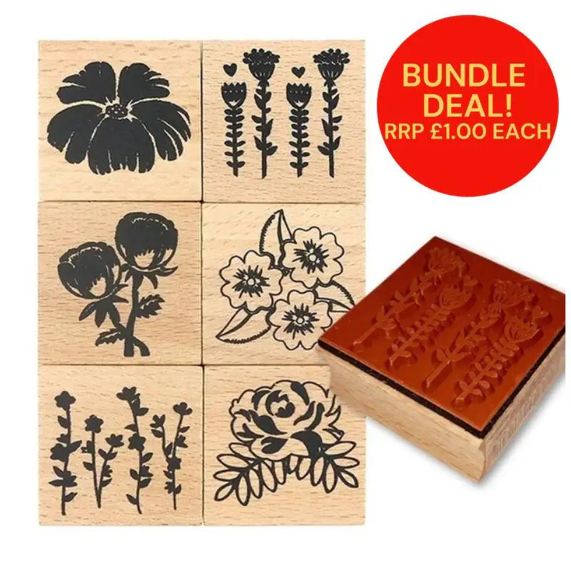 Dovecraft Wooden Stamp Bundle, Flowers - 6 Stamps (DCWDN030) - Printable Heaven