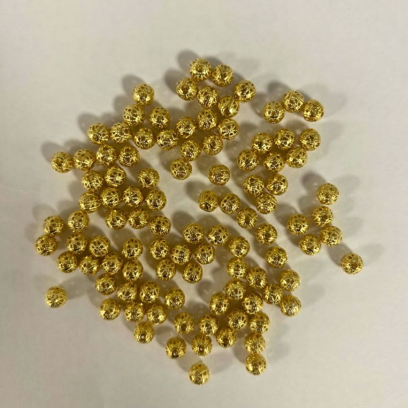 6mm Gold Plated Filigree Balls (100pcs) - Printable Heaven