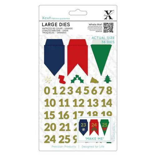 Xcut Large Dies - Advent Bunting (38pcs) - Printable Heaven