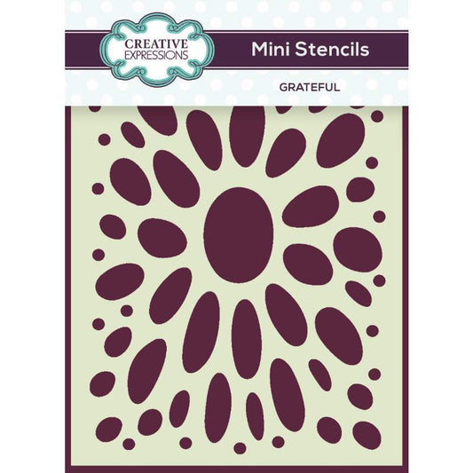 Creative Expressions Mini Stencil Grateful 4 in x 3 in (CEMSGRATE)