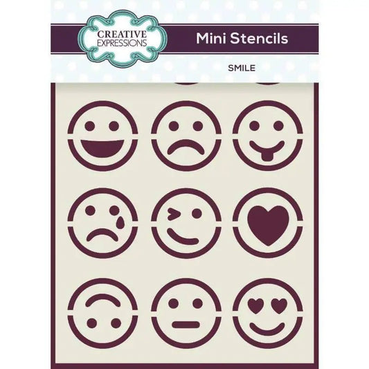 Creative Expressions Mini Stencil Smile 3 in x 4 in (CEMSSMILE) - Printable Heaven