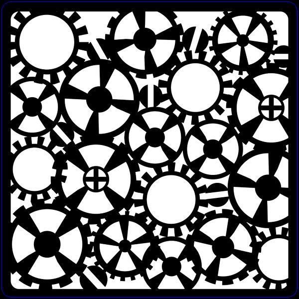 Creative Expressions Steampunk Gears 6.8 in x 6.8 in Stencil (CEST013)