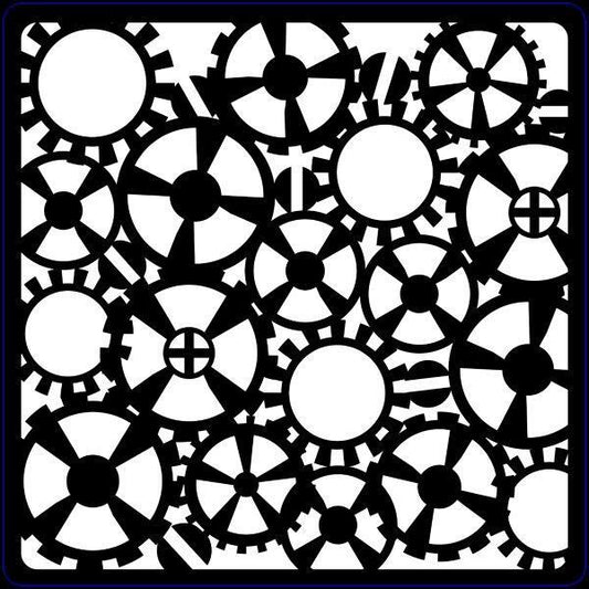 Creative Expressions Steampunk Gears 6.8 in x 6.8 in Stencil (CEST013)