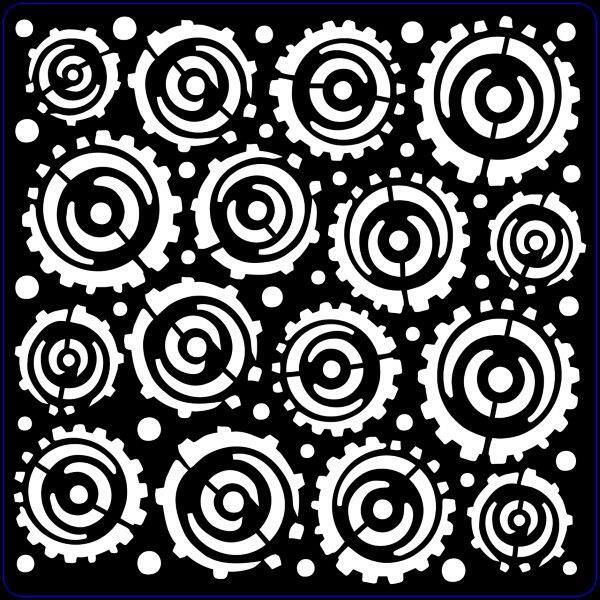 Creative Expressions Steampunk Cogs 6.8 in x 6.8 in Stencil (CEST014)