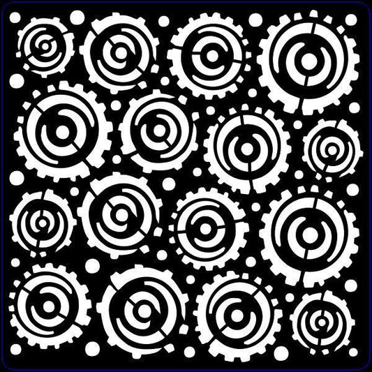 Creative Expressions Steampunk Cogs 6.8 in x 6.8 in Stencil (CEST014)