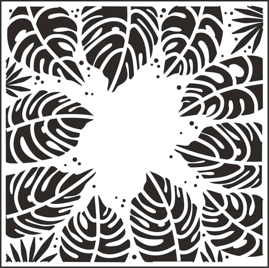 Creative Expressions Sue Wilson Tropical Leaves 7 in x 7 in Stencil (CEST042)