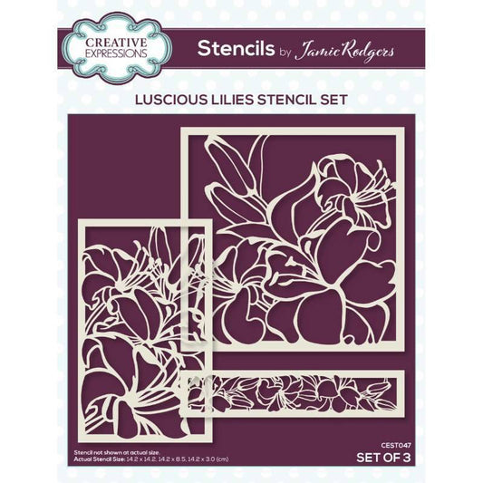 Creative Expressions Jamie Rodgers Luscious Lilies Stencil Set (CEST047)