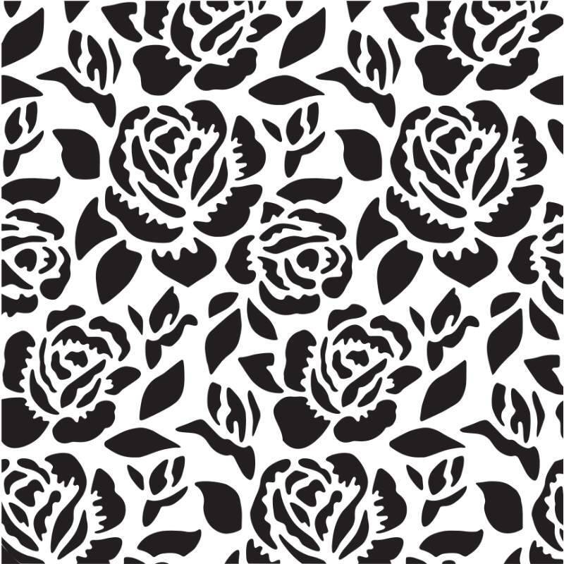 Creative Expressions Sam Poole Roses In Tea Garden 6 in x 6 in Stencil (CEST064)