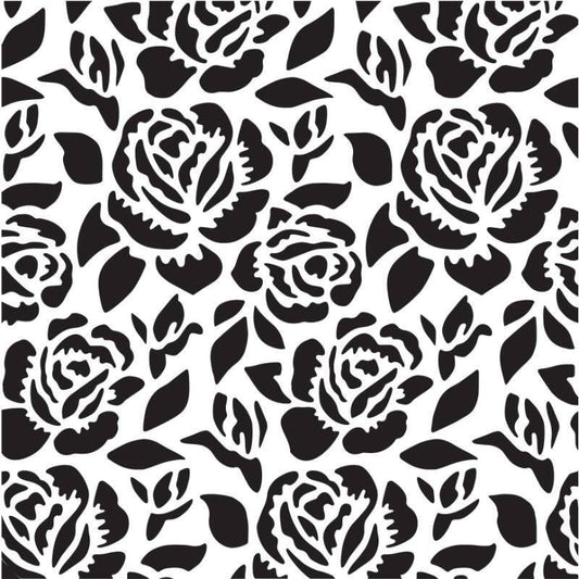 Creative Expressions Sam Poole Roses In Tea Garden 6 in x 6 in Stencil (CEST064)