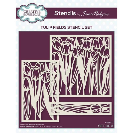 Creative Expressions Jamie Rodgers Tulip Fields Stencil Set (CEST077)