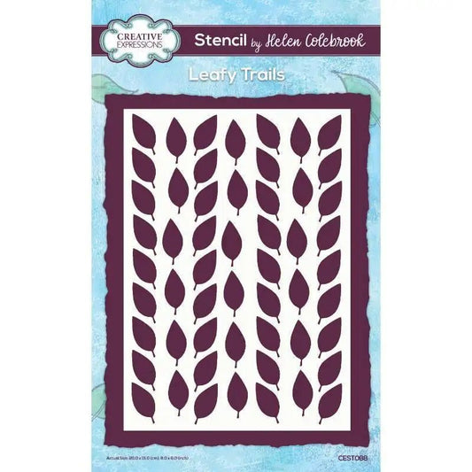 Creative Expressions Helen Colebrook Leafy Trails 8 in x 6 in Stencil (CEST088) - Printable Heaven