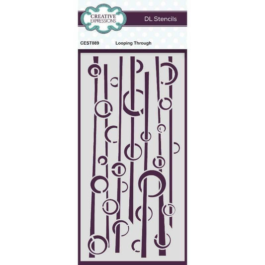 Creative Expressions Looping Through DL Stencil 4 in x 8 in (10.0 x 20.3 cm) (CEST089)